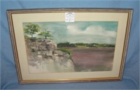 Bluff of the Mississippi original framed art work