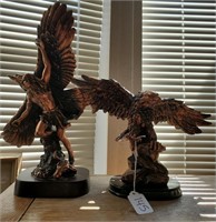 2 Resin Eagle Statues