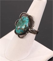 NATIVE AMERICAN TURQUOISE & STERLING RING