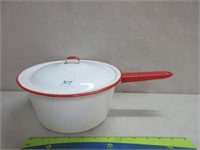 COLORFUL ENAMELED POT AND LID