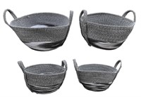 Like NEW Gray & White Fabric Baskets