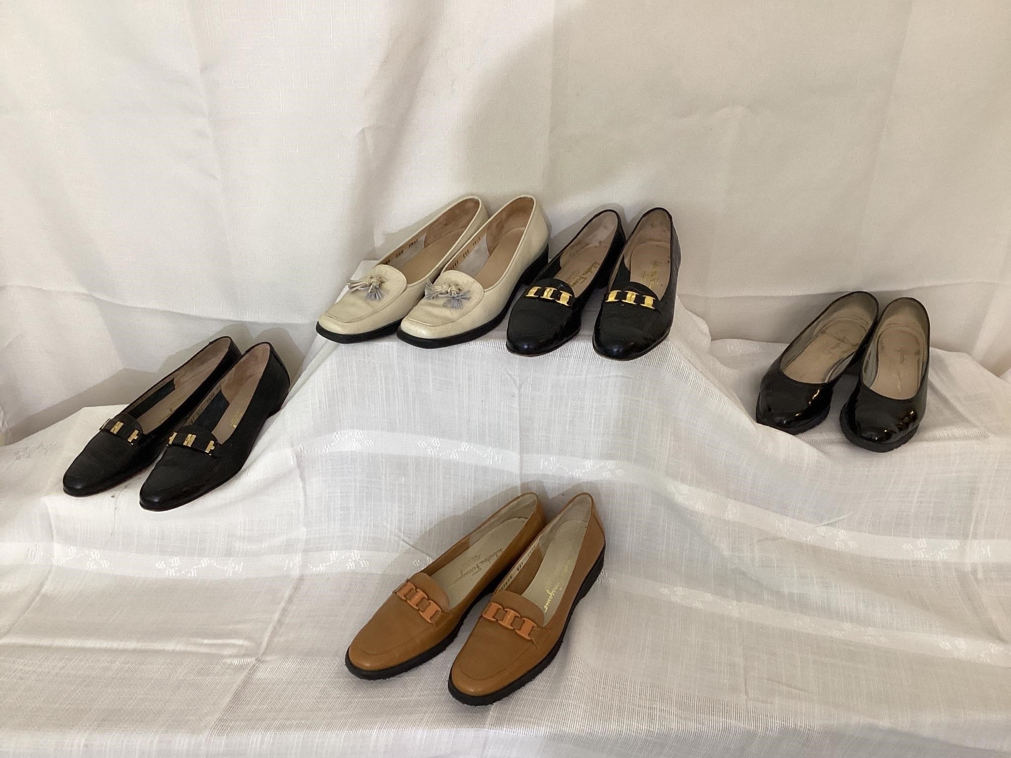 Assorted Ferragamo shoes