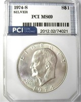 1974-S Silver Ike MS69 LISTS $11500