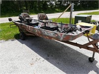 16" Aluminum John Boat, 2-Wheel Trailer