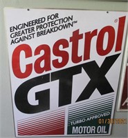 Double Sided Castrol GTX Oil Sing-Metal - 24 x 36