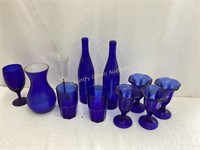 Assorted Blue Glassware