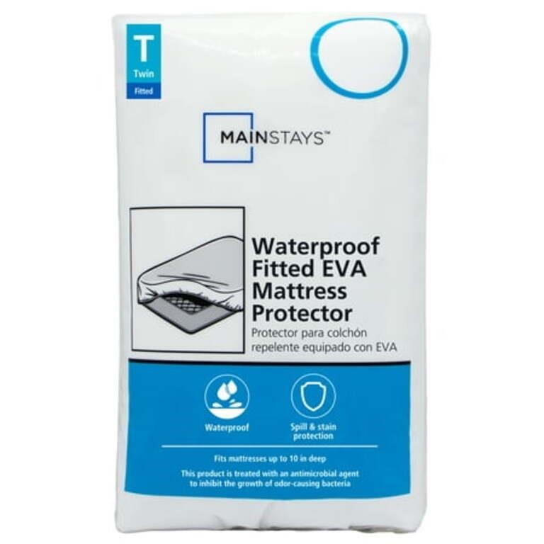 Twin  Mainstays Waterproof EVA Fitted Mattress Pro