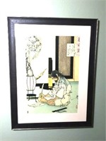 Asian Print of Man Contemplating Death