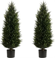 Two 3.2FT Cedar Topiary Trees UV Protection