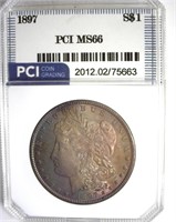 1897 Morgan MS66 LISTS $1100