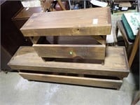 2 WOOD BENCHES