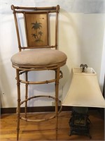 bar stool and lamp