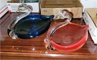 2 PC SWAN COMPOTE/CANDY DISH