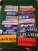 Vtg Presidential Bumper stickers Lot