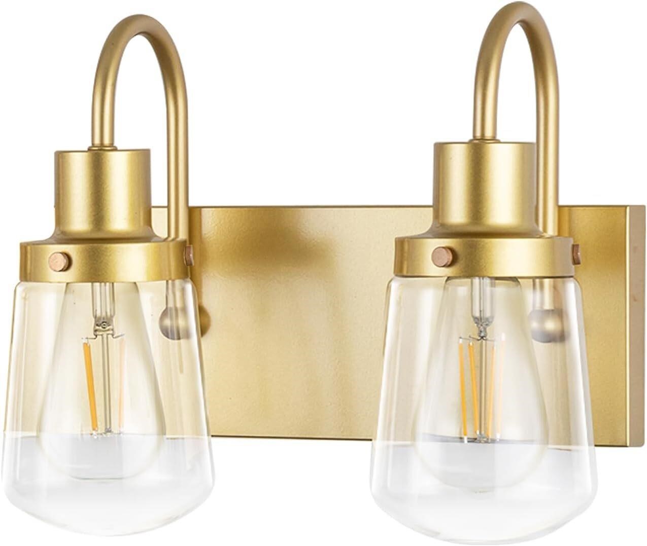 Yaohong 2-Light Sconce  Gold with Glass