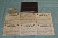 6 WWII War Ration Books and mileage ration stamps;