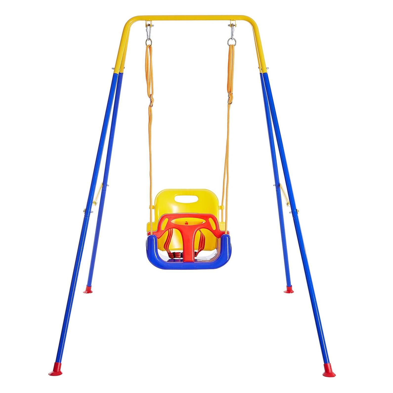 FUNLIO 3-in-1 Toddler Swing Set with 4 Sandbags, I