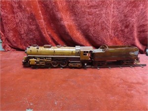 Wood Locomotive & tender w/2 track pieces.