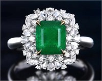 2.5ct Zambian Emerald 18Kt Gold Ring