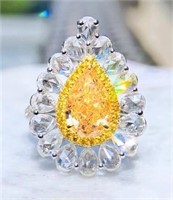 2.2ct Natural Yellow Diamond 18Kt Gold Ring