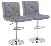 VECELO Bar Stools Set of 2  XL  Grey