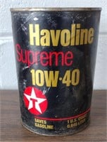 Vintage Havoline Supreme Quart Oil Can
