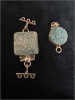 Two Sterling Silver Clasps in Robyn Egg Blue