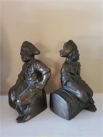 PAIR OF BOOK ENDS BRASS TYPE