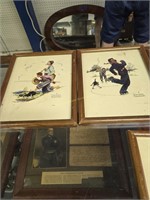 Lot of frame prints Norman Rockwell etc as shown