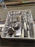 Tray lot of flatware as shown