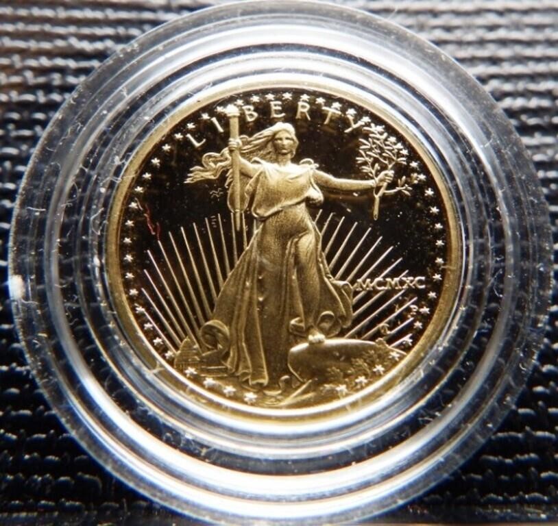 1990 $5 Proof American Eagle 1/10 oz. Gold Coin