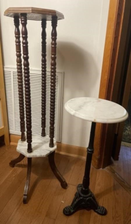 Marble top plant stands