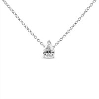 14K Gold Pear Shape Lab Diamond Pendant Necklace