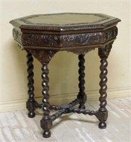 Neo Renaissance Carved Oak Occasional Table.