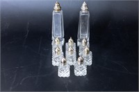 Crystal & Glass Salt and Pepper Shakers Five Pairs