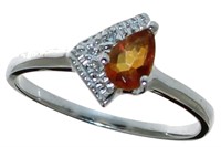 Oval Natural Imperial Topaz & Diamond Ring
