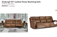 101 Inch Power Reclining Top Grain Leather Sofa, A
