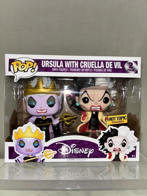 Funko pop Ursula with cruella 2 pak new