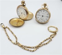2 Ladies Pocket Watches And Fob All Gf 
Waltman
