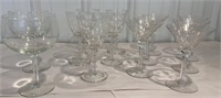 Lot of clear glass stemware, punch bowl etc…