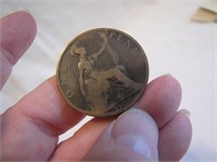 1900 Large One Penny Foreign Coin