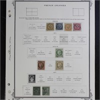 French Colonies Stamps Mint Hinged and Used on