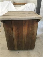 Bar/podium/hostess table on casters with wooden