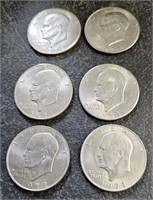 6 70s Eisenhower Dollars