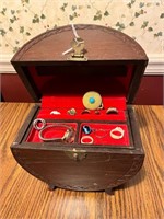DR-Wooden Jewelry Box & Contents