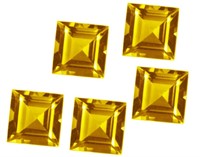 Genuine 4mm Golden Citrine Square (5pc)