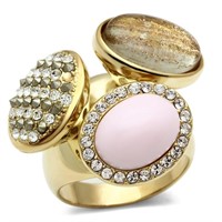 14k Gold-pl. Unique Gemstone Ring