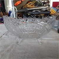 Cut crystal footed fruit bowl