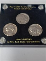 Lot w/ Three Nickels- 1934, 1959, 1987