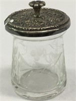 S. Kirk & Son Sterling & Glass Mustard Jar